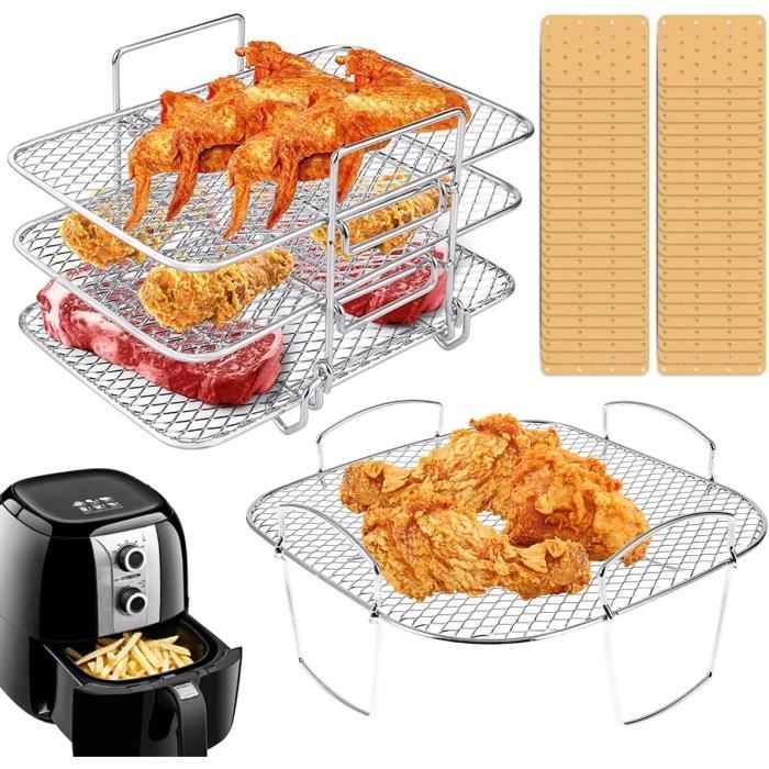 Grille De Cuisson Pour Friteuse à Air - 3 Niveaux, Acier Inox 304 - Accessoire Barbecue, Fumoir, Four - 8