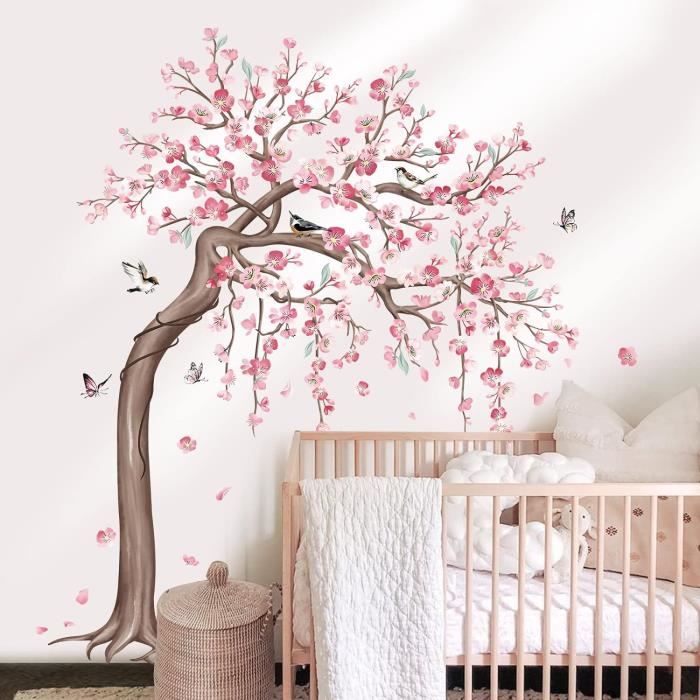 Sticker mural chambre branche de cerisier