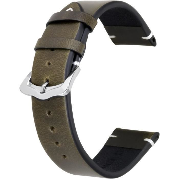 Bracelet De Montre En Cuir Véritable Style Bark - Marron, Tailles 18mm 20mm 22mm 24mm, Unisexe