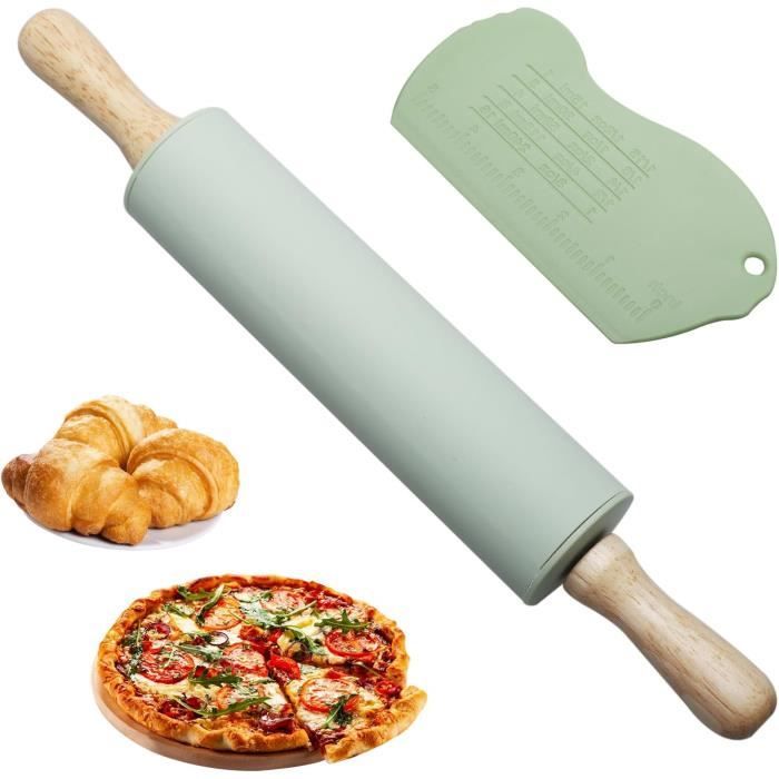 Rouleau A Patisserie 2 Rouleaux à Pâtisserie En Bois BLLBOO - Antiadhésif - 19cm - Pour Pizza/Biscuit/Fondant Accessoire Pate A Modeler