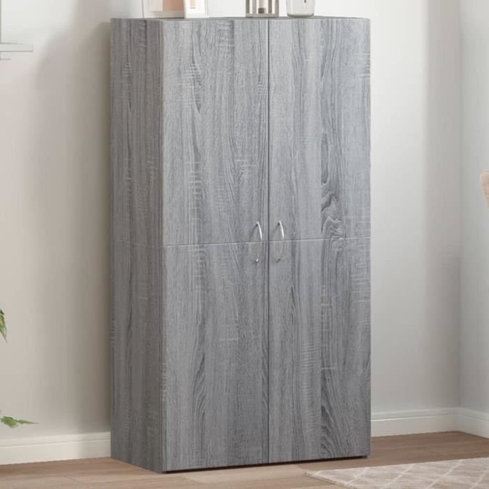 Armoire de classement - CUQUE - AF587 - Sonoma gris - Bois dingénierie - 60x32x115cm