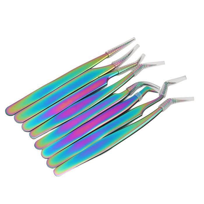 LOT DE 8 Pinces à épiler En Plastique Antistatique - Pinces
