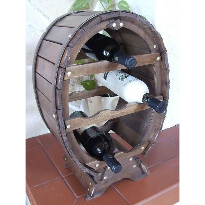 dandibo etagère à vin tonneau de vin pour 6 bouteilles brun décapé 55 cm tonneau bar porte-bouteilles