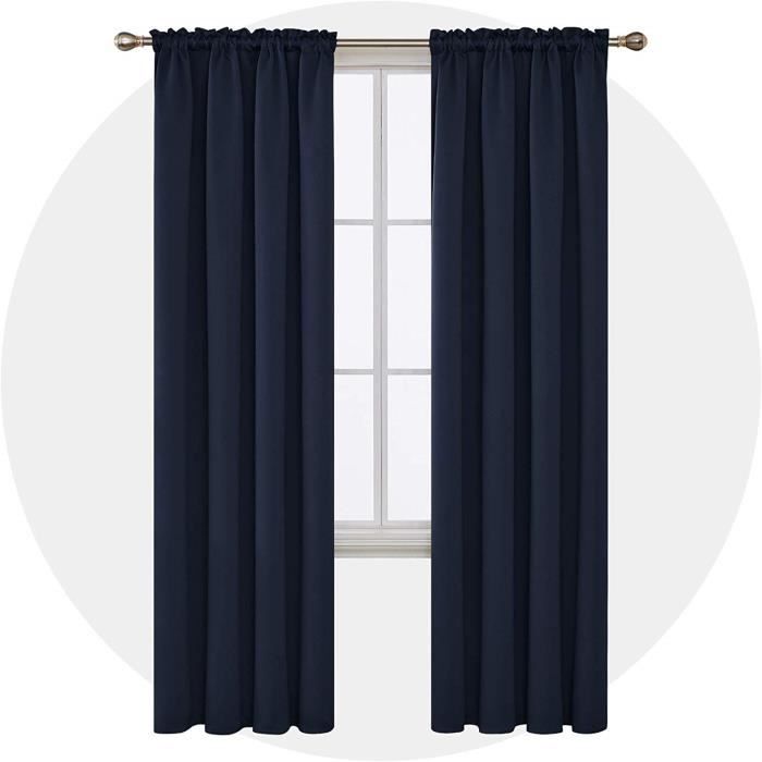 Deconovo Lot De 2 Rideaux Occultants Chambre Rideaux Chambre Ado