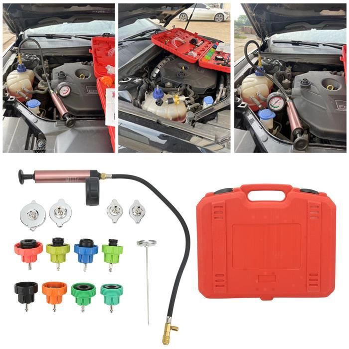 Kit Testeur Pression Radiateur Auto - Pompe à Vide Avec Adaptateurs