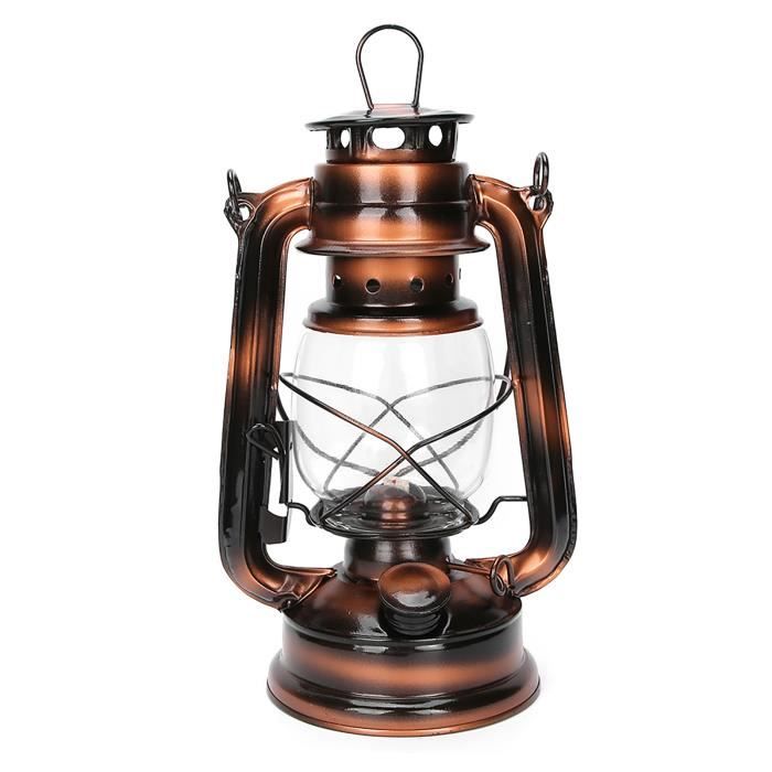 Lot De 2 Lampes à Pétrole Anciennes - Verre Vert, Hauteur 17 Cm - Pour Intérieur, Décoration, Ambiance - Fonctionne Avec Kérosène, Huile De Paraffine