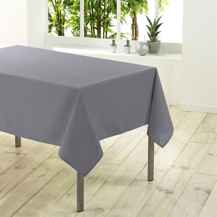 Nappe rectangulaire unie en 300 cm ESSENTIEL gris