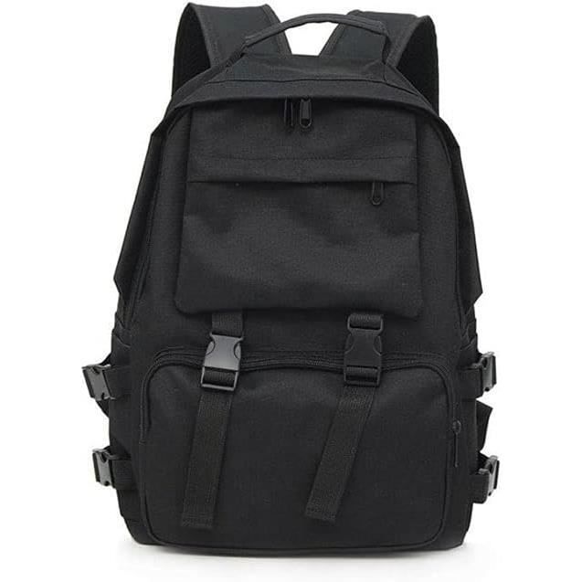 QIUNI Sac à dos tendance noir petit sac d'école en toile imperméable pour homme sac à dos de voyage pour homme QIUNI Sac à dos tendance noir petit sac d'école en toile imperméable pour homme sac à dos de voyage pour homme