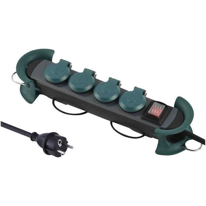 ELECTRALINE Bloc 4X2P+T avec interrupteur 3G1.5 4 m