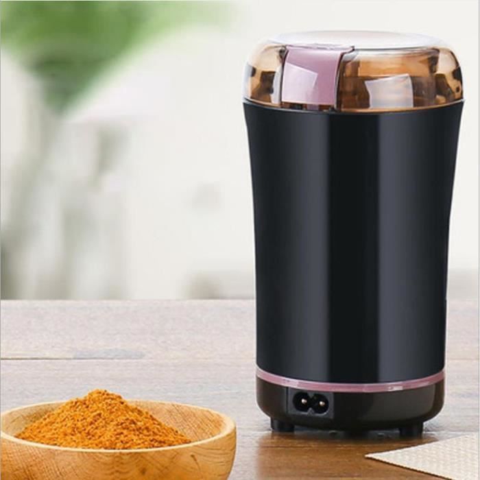 Moulin à Café électrique 300 Ml - 4 Lames Inox - Pour Moudre Café, Noix, épices, Graines - Fonctionne En 1 Bouton - Broyeur Multifonction - 12