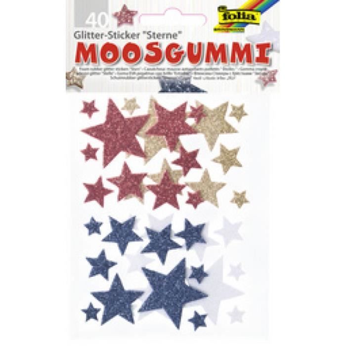 folia Sticker en mousse ... paillettes Etoiles II, assorti 0,000000 Noir