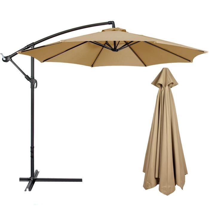 Parasol de remplacement pour parasol de terrasse - FUROKOY - Convient à 3 mètres 8 Bones - Blanc