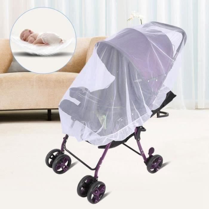 Moustiquaire Universelle Bébé - Filet Anti-Insectes Pour Poussette, Lit Parapluie, Landau - Lavable - Blanc