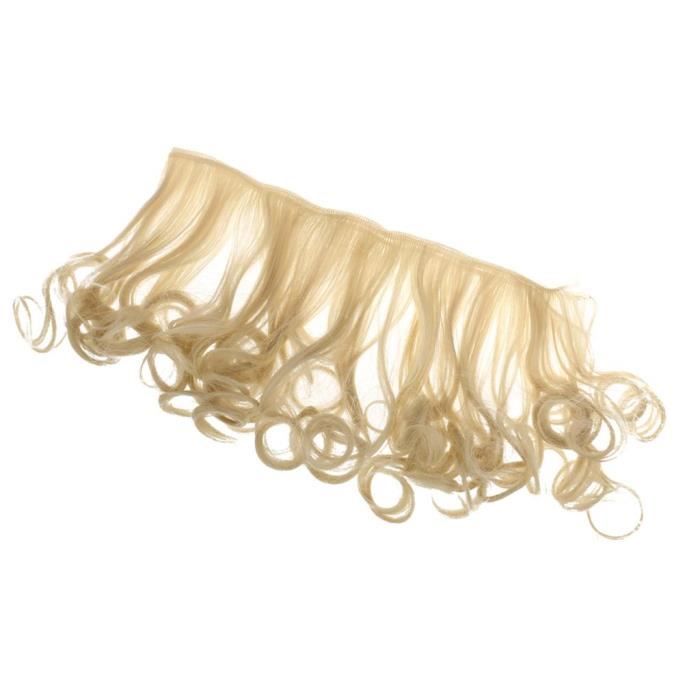 Poup?�e Perruque Cheveux Boucl?�s pour BJD SD Dolls 5.9'' 25x100cm (613C) Or clair CUTICATE 