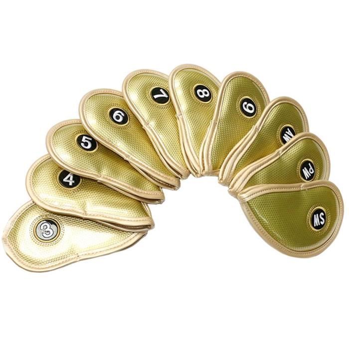 COUVRE CLUB,WHITE--Couvre tête de Golf en cuir synthétique multicolore, avec fermeture