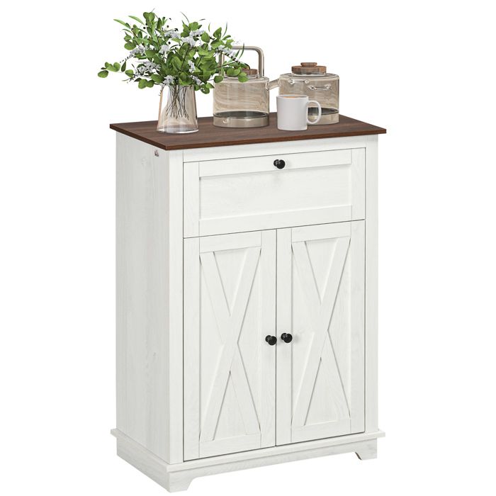 HOMCOM - Meuble de rangement - Panneau de particules - 60x30x87.5cm - Blanc