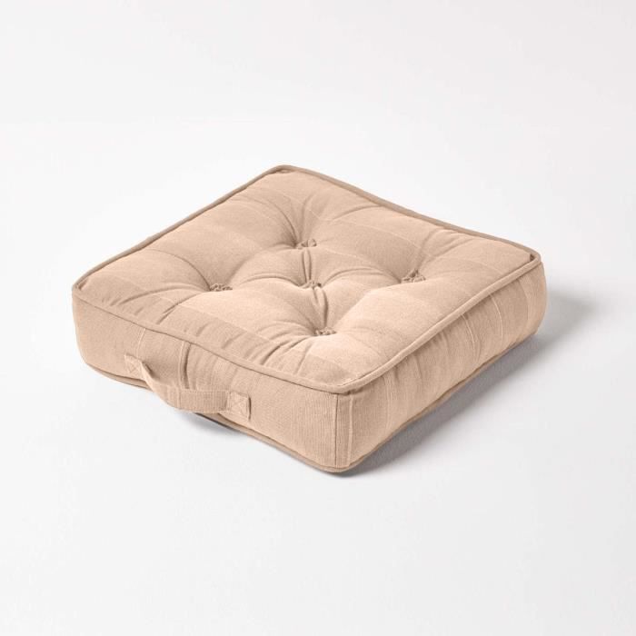 Coussin de sol - Rajput - Beige - 40 x 40 cm - 100% Coton - Intérieur