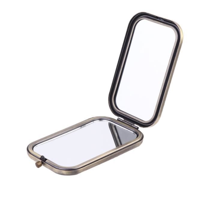 Miroir De Poche Compact Camouflage Avec Loupe, Pliable, Maquillage Cosmétique, Rose/blanc, Neuf
