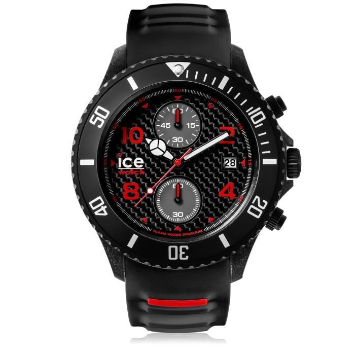 Ice-Watch - ICE carbon Black White - Montre noire pour homme avec bracelet  en silicone - Chrono - 001316 (Extra Large) , - Achat/vente montre Homme  Adulte Résine - Cdiscount