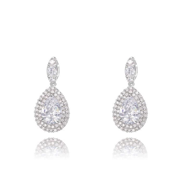 Boucles D'oreilles "Love Always" En Plaqué Or 18K Avec Zircon – Neuves Avec étiquettes