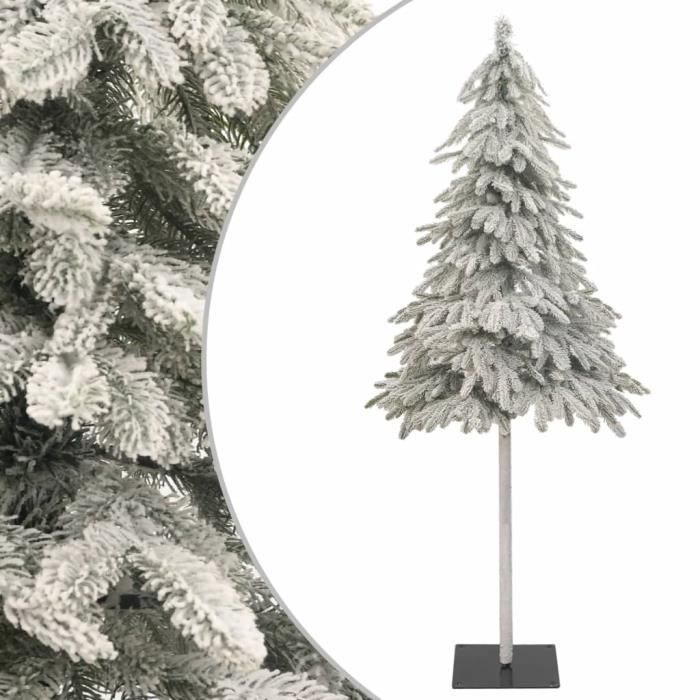 Demi-sapin De Noël Artificiel Avec Neige - 150 Cm De Haut, Mince, Idéal Pour Petits Espaces - VidaXL
