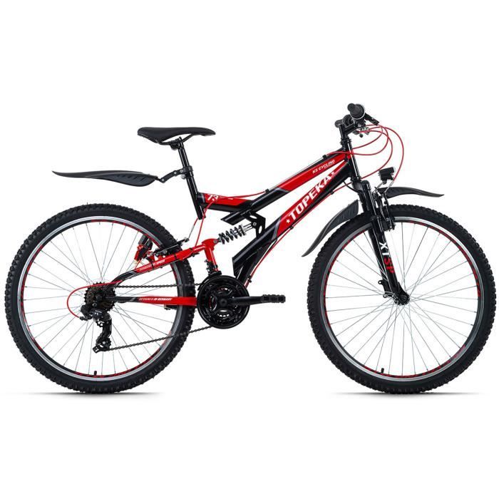 VTT tout suspendu Topeka noir-rouge KS Cycling - 26'' - 21 vitesses - cadre 48 cm