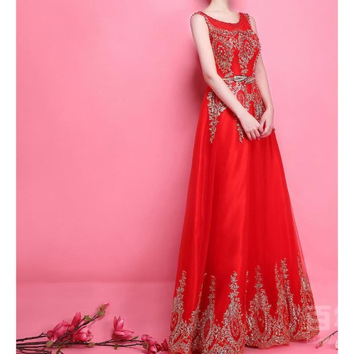Tulle Dentelle Musulman Or Et Rouge Robe De Soiree Long Robe Formelle Prom Robe De Soiree Mere De La Mariee Robes Viennent Avec Rouge Achat Vente Robe De Ceremonie Cdiscount