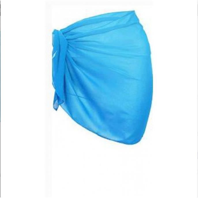 Jupe Sarong Femme – Imprimé Feuilles – Mousseline De Soie – Plage/piscine – 147 X 97 Cm – Rapid Dry