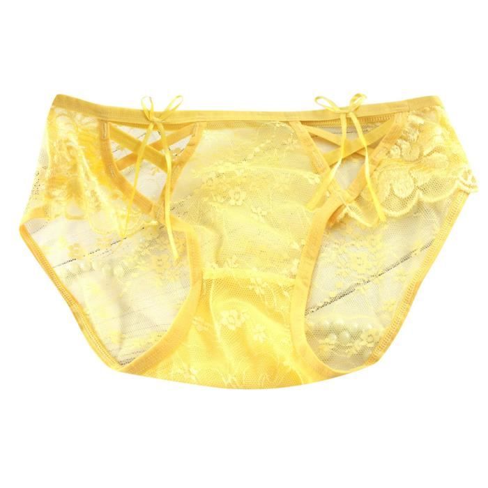 Slip femme jaune clearance