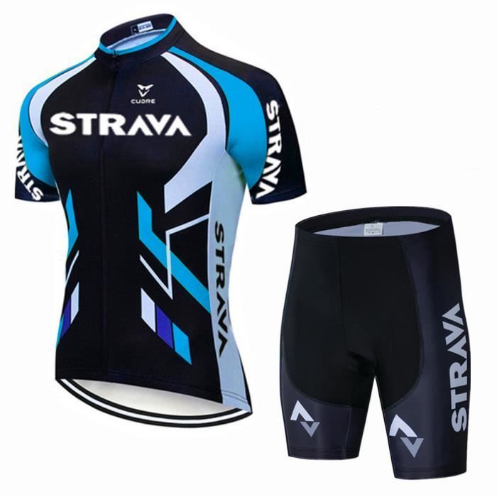 Ensemble Maillot Cyclisme Homme Respirant - Cuissard à Bretelles GEL + Maillot VTT
