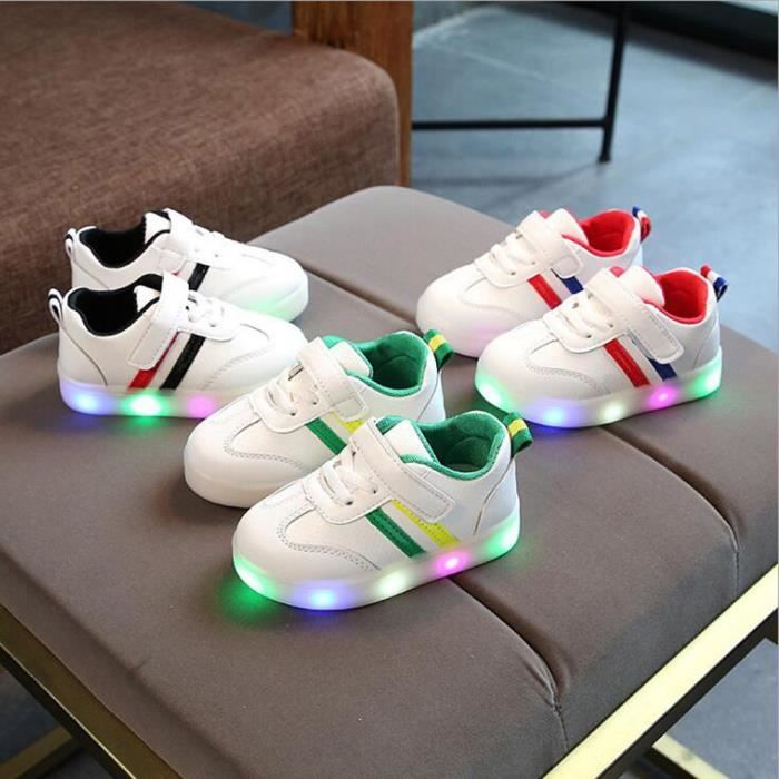 Tout Petit Enfants Enfants Bebe Chaussures Rayees Led Allument Des Baskets Lumineuses Vert 4029 Vert Achat Vente Basket Soldes Sur Cdiscount Des Le Janvier Cdiscount