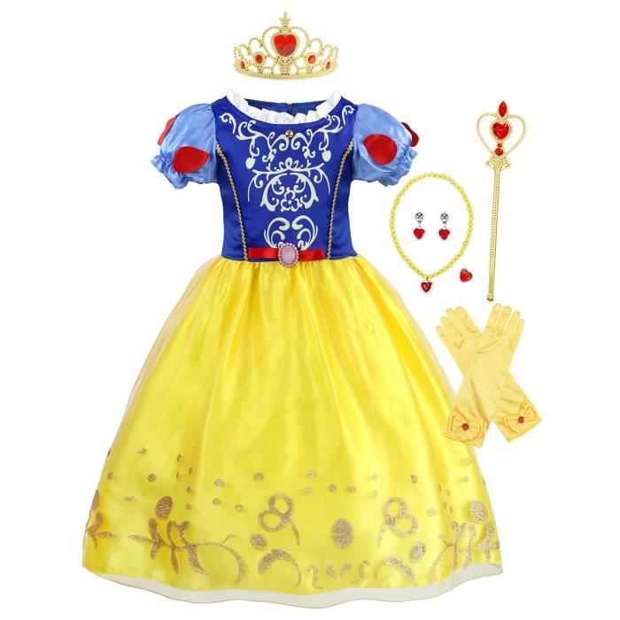 Déguisement Princesse Blanche Neige - FINDPITAYA - Robe Soirée Manches  Bouffantes et Cape - Enfant Fille - Rouge