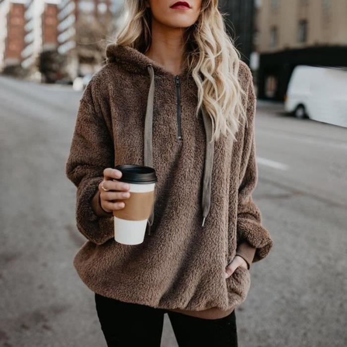 Pull cachemire capuche discount femme