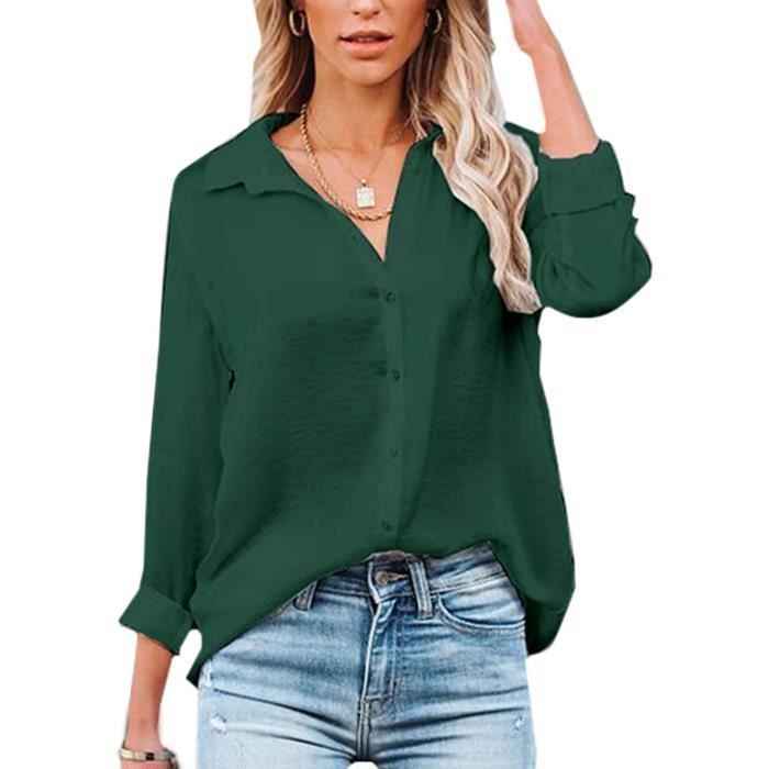 Chemise sale verte femme