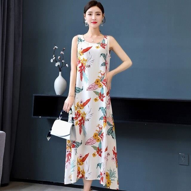 Robe longue d ete pour femmes E804448571 20 couleurs disponibles Blanc Cdiscount Pret a Porter