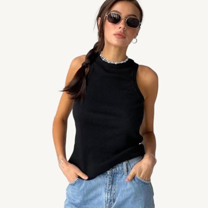Débardeur femme sales maille côtelée