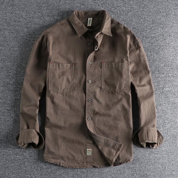 Chemise Habillée Homme George, Marron, Manches Longues, Taille M (38-40), Neuve Sans étiquette