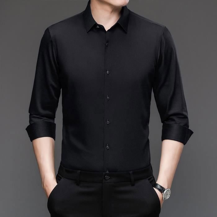Chemise noir homme slim discount fit