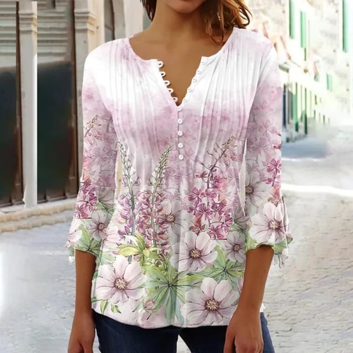 Haut à Paillettes Femme - Col V Sexy - Manches Longues - Taille S-3XL - Festif/Soirée