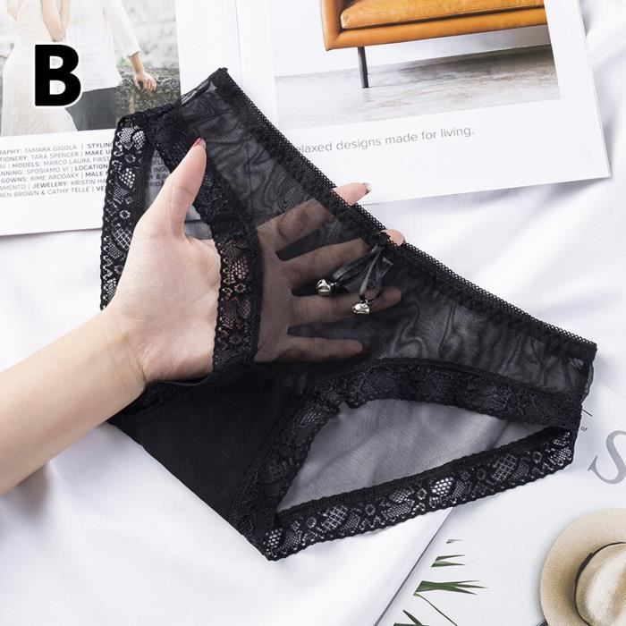 Culotte slip Culotte Sexy en Dentelle Florale pour Femme Sous Vetement Transparent Noir Blanc Rouge Lingerie women panties Blanc Cdiscount Pret a Porter