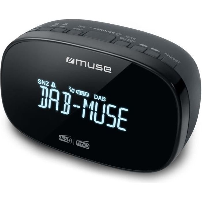 MUSE - Radio réveil DAB+ FM - M-150 CDB - Double alarme - Ecran LCD - Noir