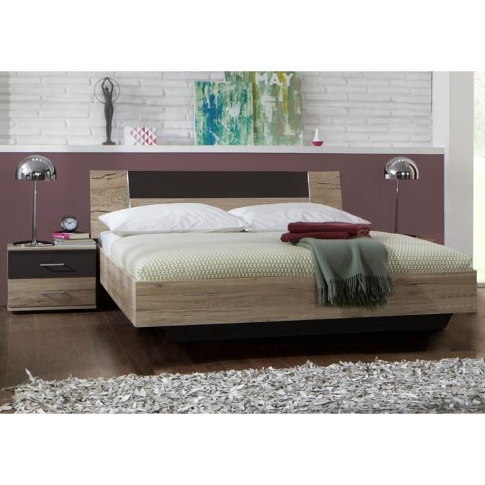 Chambre Adulte Coloris Chene San Remo Lave Dim 160 X 200 Cm