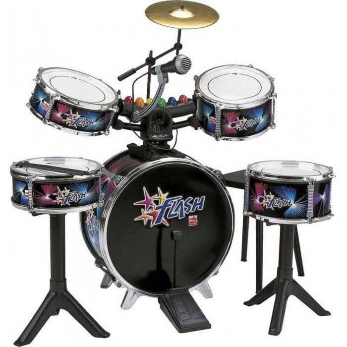 Batterie électronique REIG 619 - Percussion - Flash - Complet avec tabouret et 2 baguettes - Jeux - Jouets