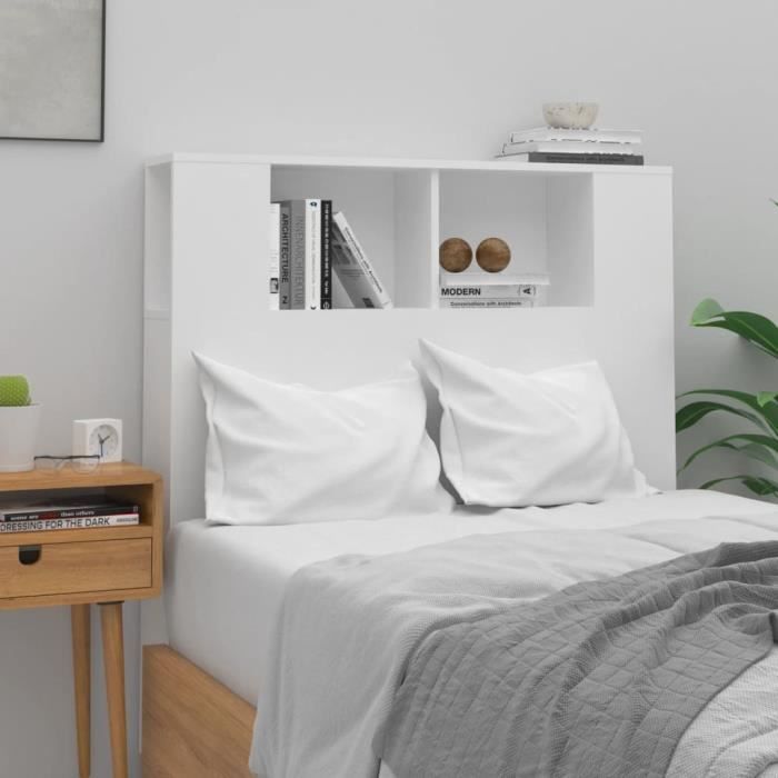 Armoire de tête de lit Blanc - SALUTUYA - TJ69842 - Contemporain - 100 cm - 100x185x1045 cm