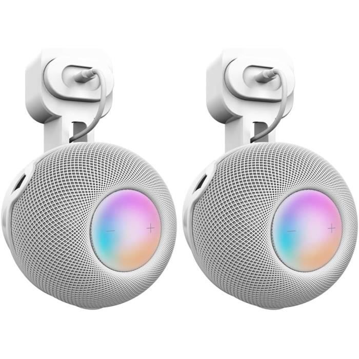 Support En Similicuir Antidérapant Pour Apple HomePod - Blanc, Protection Meuble, Maintien Stable