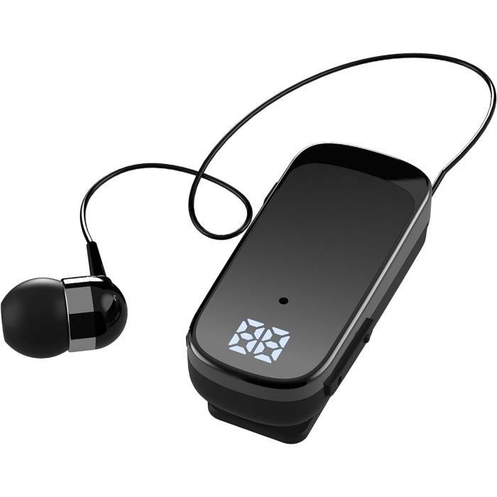 Casque Sans Fil Business SUNSEATON Avec Câble Rétractable - Bluetooth 5.4, Écran LCD, Connexion 2 Téléphones (Noir)