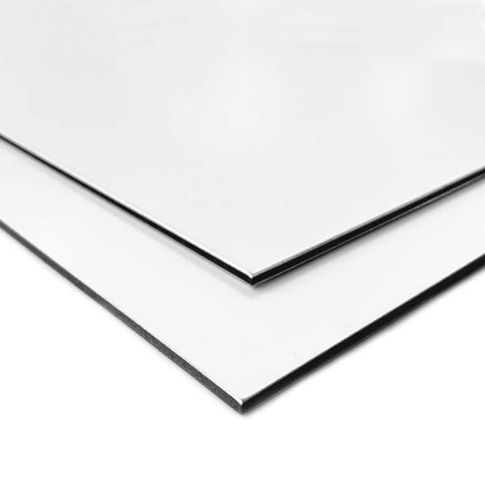 Panneau Composite Aluminium Blanc 2 mm 10 x 30 cm(100 x 300 mm)
