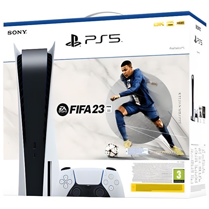 Pack Console PlayStation®5 - EA SPORTS™ FIFA 23 - Sony - PS5 - Blanc - 825 Go - Bundle - Console salon