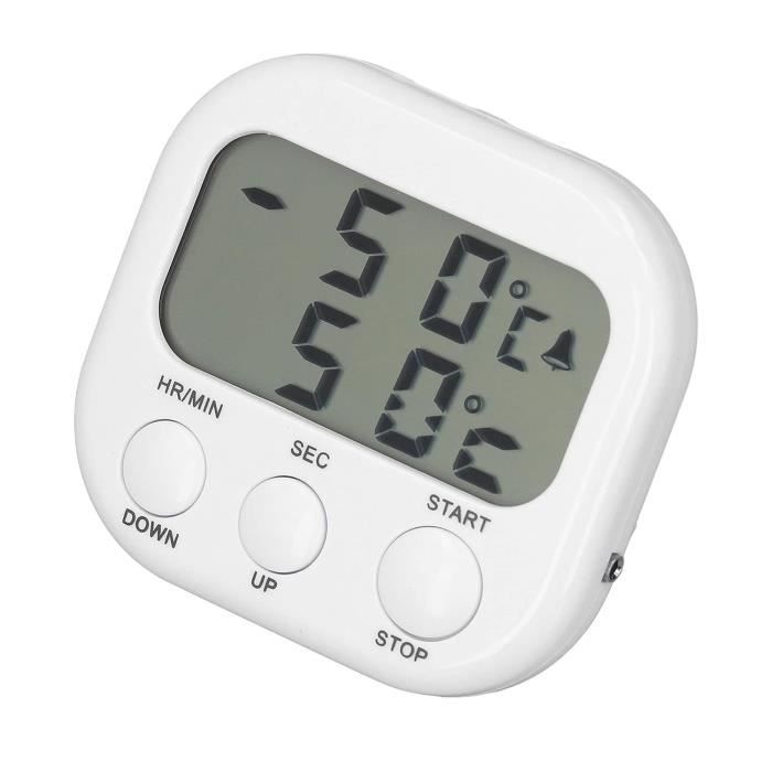 Thermomètre De Cuisson Numérique Avec Sonde - Plage -50°C à +300°C - Pour Viande, Four, Barbecue - Alarme Et Minuterie