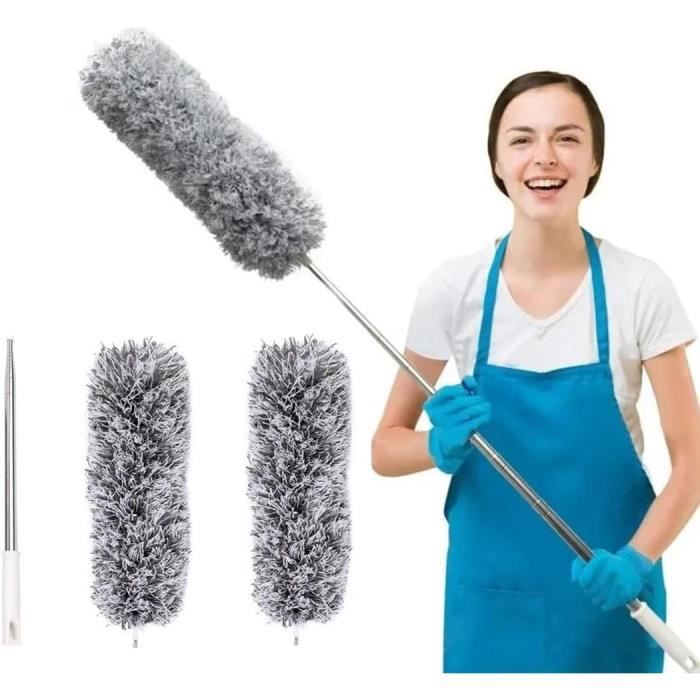Plumeau Télescopique Avec Tête Microfibre - Perche Jusqu'à 254 Cm - Pour Nettoyage Plafonds, Ventilateurs, Coins Inaccessibles